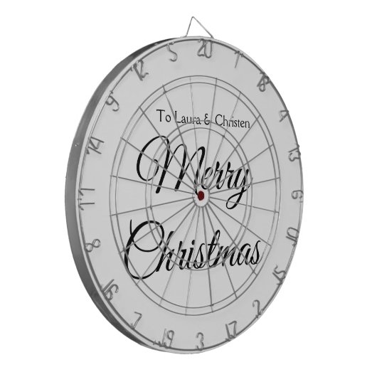 Frohe Weihnachten hinzufügen Namen Text benutzerde Dartscheibe (Vorderseite Links)