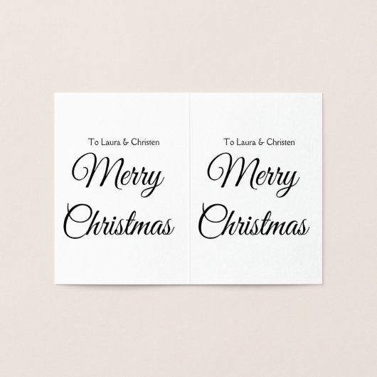 Frohe Weihnachten hinzufügen Namen Text benutzerde Folienkarte (Innenseite)