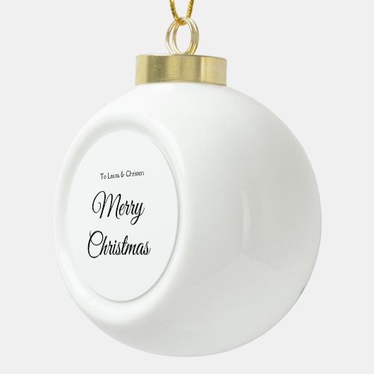 Frohe Weihnachten hinzufügen Namen Text benutzerde Keramik Kugel-Ornament (Rechts)