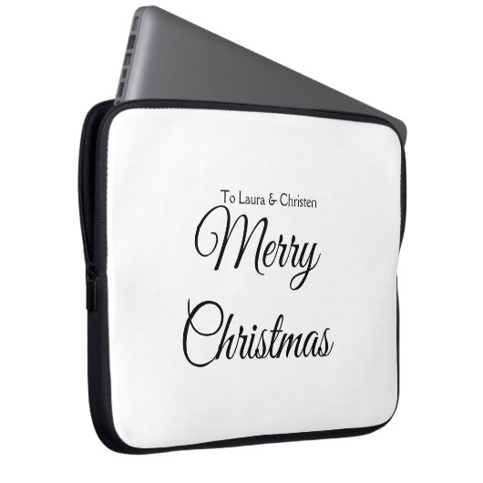 Frohe Weihnachten hinzufügen Namen Text benutzerde Laptopschutzhülle (Vorne Rechts)