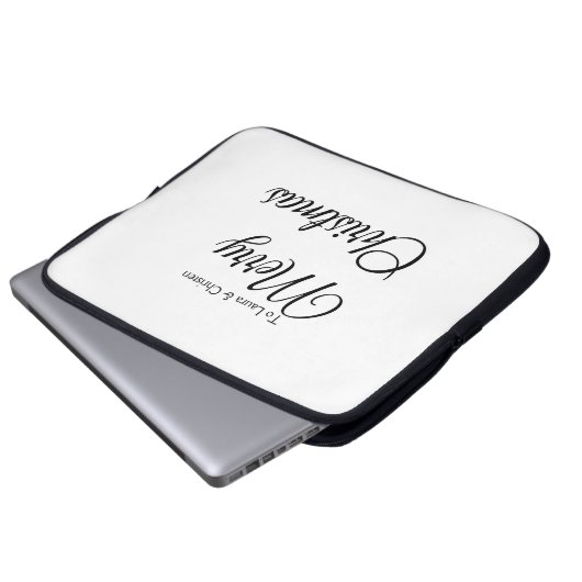 Frohe Weihnachten hinzufügen Namen Text benutzerde Laptopschutzhülle (Vorne Knopf)