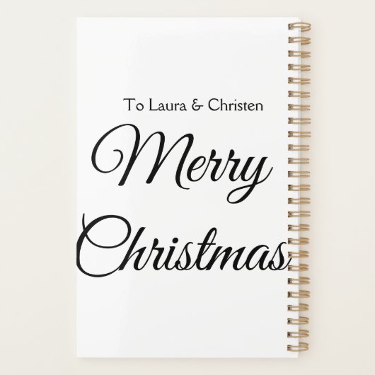 Frohe Weihnachten hinzufügen Namen Text benutzerde Planer (Rückseite)