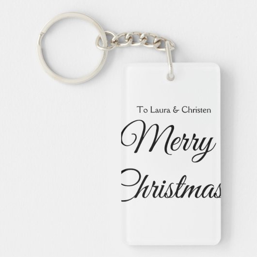 Frohe Weihnachten hinzufügen Namen Text benutzerde Schlüsselanhänger (Vorderseite)