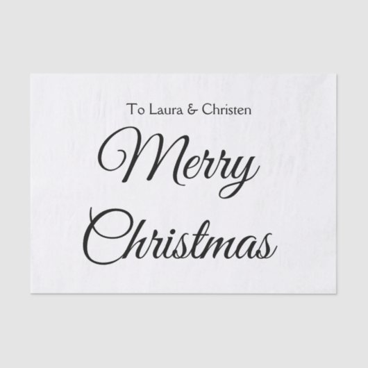 Frohe Weihnachten hinzufügen Namen Text benutzerde Seidenpapier (Vorderseite)