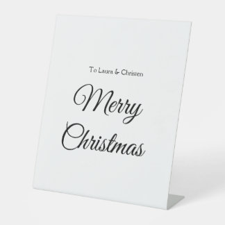 Frohe Weihnachten hinzufügen Namen Text benutzerde Sockelschild