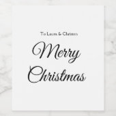 Frohe Weihnachten hinzufügen Namen Text benutzerde Weinetikett (Einzelnes Label)