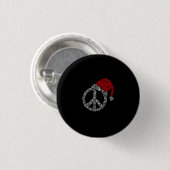 Frohe Weihnachten | Hippies Symbol Santa Claus Hat Button (Vorne & Hinten)
