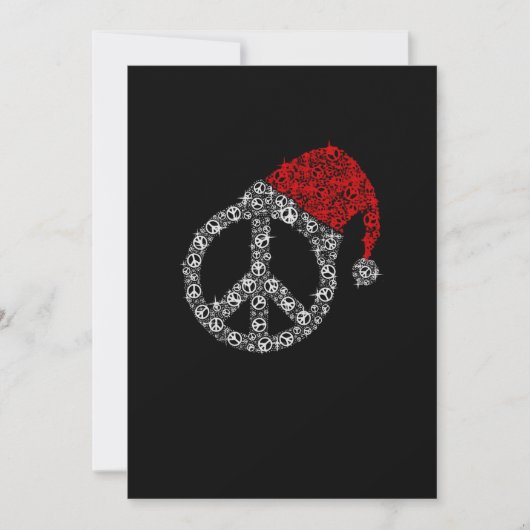 Frohe Weihnachten| Hippies Symbol Santa Claus Hat Dankeskarte (Vorderseite)