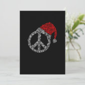 Frohe Weihnachten| Hippies Symbol Santa Claus Hat Dankeskarte (Stehend Vorderseite)