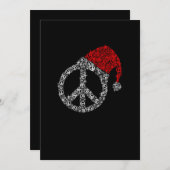 Frohe Weihnachten| Hippies Symbol Santa Claus Hat Dankeskarte (Vorne/Hinten)