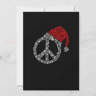 Frohe Weihnachten  Hippies Symbol Santa Claus Hat Dankeskarte