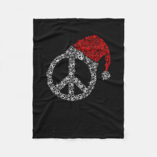 Frohe Weihnachten   Hippies Symbol Santa Claus Hat Fleecedecke