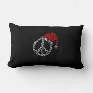Frohe Weihnachten Hippies Symbol Santa Claus Hat Lendenkissen