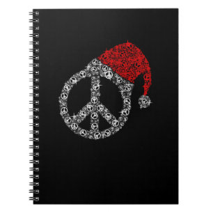 Frohe Weihnachten Hippies Symbol Santa Claus Hat Notizblock