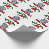 Frohe Weihnachten Hippo Niedlicher Urlaub Geschenkpapier (Ecke)