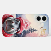 Frohe Weihnachten Hippo Weihnachtsmannmütze und Sc Case-Mate iPhone Hülle (Rückseite (Horizontal))