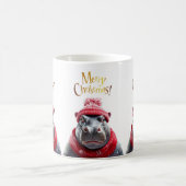 Frohe Weihnachten Hippo Weihnachtsmannmütze und Sc Kaffeetasse (Mittel)
