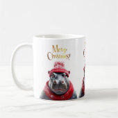 Frohe Weihnachten Hippo Weihnachtsmannmütze und Sc Kaffeetasse (Links)