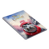 Frohe Weihnachten Hippo Weihnachtsmannmütze und Sc Notizblock (Rechte Seite)