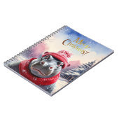 Frohe Weihnachten Hippo Weihnachtsmannmütze und Sc Notizblock (Linke Seite)