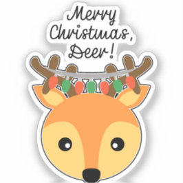 Frohe Weihnachten, Hirsch! Aufkleber