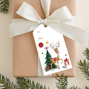 Frohe Weihnachten   Hirsch & Baum   Geschenkanhäng Geschenkanhänger