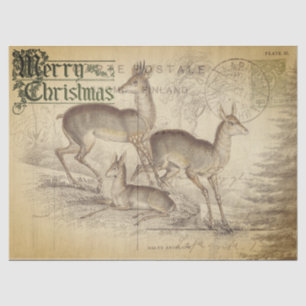 Frohe Weihnachten Hirsch Dekorationspapier Seidenpapier