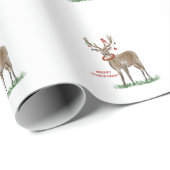Frohe Weihnachten Hirsch Geschenk Wrap Geschenkpapier (Rolleneckpunkt)