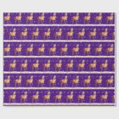 Frohe Weihnachten Hirsch in Schneeflocken Geschenkpapier (Flach)