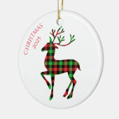 Frohe Weihnachten Hirsch Keramik Ornament (Links)