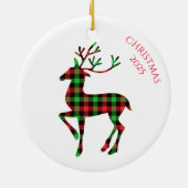 Frohe Weihnachten Hirsch Keramik Ornament (Hinten)