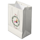 Frohe Weihnachten Hirsch Mittelgroße Geschenktüte (Vorderseite Schrägansicht)