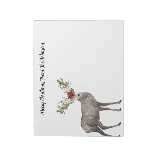 Frohe Weihnachten Hirsch Notepad Notizblock (Rotiert)