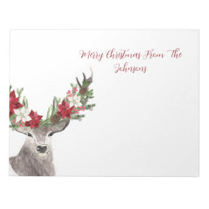 Frohe Weihnachten Hirsch Notizblock