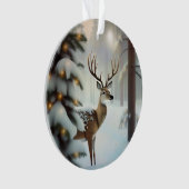 Frohe Weihnachten Hirsch Ornament (Vorderseite)