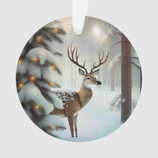 Frohe Weihnachten Hirsch Ornament (Vorderseite)