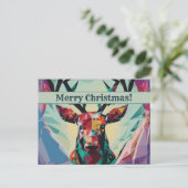 Frohe Weihnachten Hirsch Postkarte (Stehend Vorderseite)