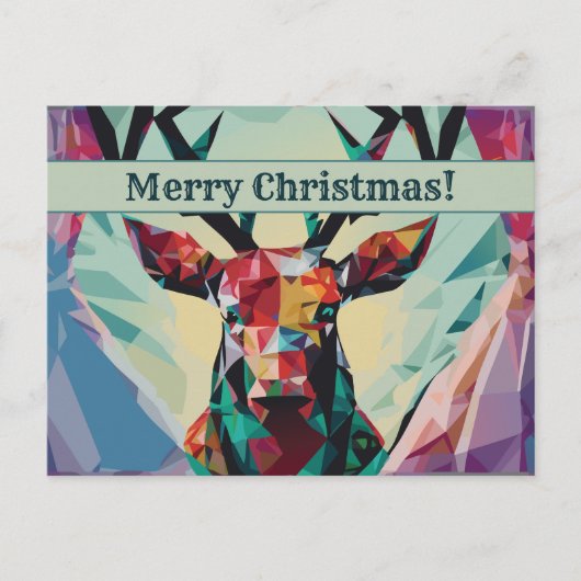 Frohe Weihnachten Hirsch Postkarte (Vorderseite)