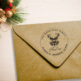 Frohe Weihnachten Hirsch Rücksendeadresse Gummi Br Gummistempel