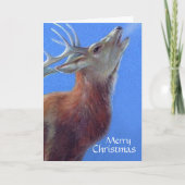 Frohe Weihnachten Hirsch schöne Kunstkarte (Vorderseite)