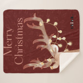 Frohe Weihnachten Hirsch Sherpa Blanket Sherpadecke (Vorderseite (Horizontal))