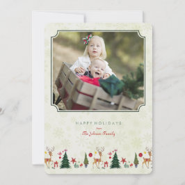 Frohe Weihnachten | Hirsch und Baum | Fotokarte