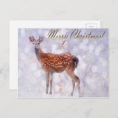 Frohe Weihnachten Hirschfreunde im Schnee (Vorne/Hinten)