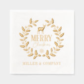 Frohe Weihnachten Hirschkranz Unternehmen Personal Servietten Mit Folie (Vorderseite)