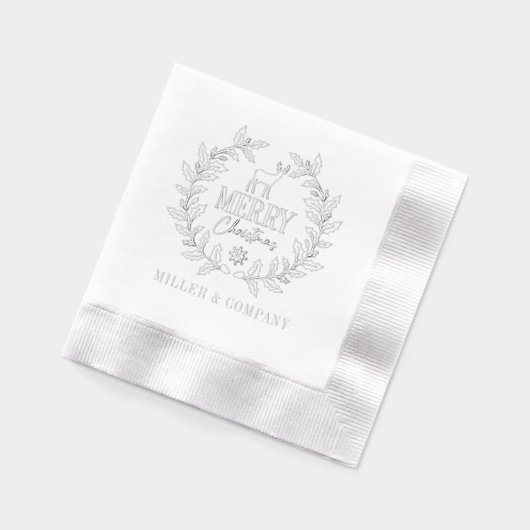 Frohe Weihnachten Hirschkranz Unternehmen Personal Servietten Mit Folie (Links)