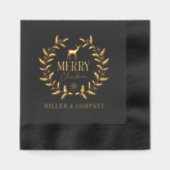 Frohe Weihnachten Hirschkranz Unternehmen Personal Servietten Mit Folie (Vorderseite)