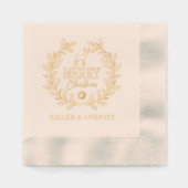 Frohe Weihnachten Hirschkranz Unternehmen Personal Servietten Mit Folie (Vorderseite)