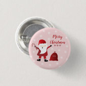 Frohe Weihnachten Ho Ho Ho Santa Claus Button (Vorne & Hinten)