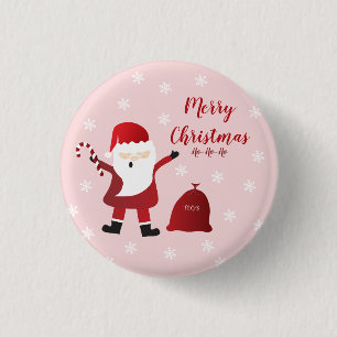 Frohe Weihnachten Ho Ho Ho Santa Claus Button