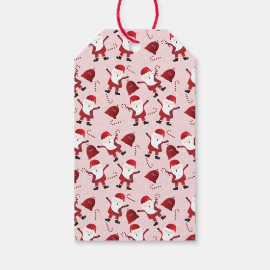 Frohe Weihnachten Ho Ho Ho Santa Claus Pattern Geschenkanhänger (Rückseite)